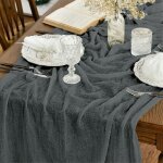 Chemins de table gaze mousseline bohême gris 300 cm, décoration de table de cuisine vacances mariage ... Chemins de table gaze mousseline bohême gris 300 cm, décoration de table de cuisine vacances mariage ...