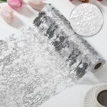 Chemin de table en maille fine a paillettes mtalliques dores, nappe en rouleau, fournitures de dcoration, ...