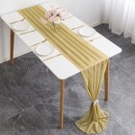 Chemin de table en mousseline - d�coration de table de mariage - d�coration d'anniversaire - dor� - 300 ...