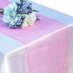 Chemin de table en organza blanc pour mariage, nappe, housse de chaise, ceinture, dcor de fte, sarcelle ...