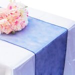 Chemin de table en organza blanc pour mariage, nappe, housse de chaise, ceinture, dcor de fte, sarcelle ...