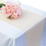 Chemin de table en organza blanc pour mariage, nappe, housse de chaise, ceinture, dcor de fte, sarcelle ...