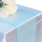 Chemin de table en organza blanc pour mariage, nappe, housse de chaise, ceinture, dcor de fte, sarcelle ...