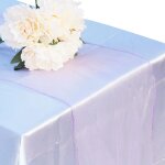 Chemin de table en organza blanc pour mariage, nappe, housse de chaise, ceinture, dcor de fte, sarcelle ...