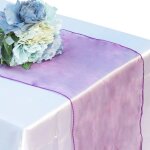 Chemin de table en organza blanc pour mariage, nappe, housse de chaise, ceinture, dcor de fte, sarcelle ...