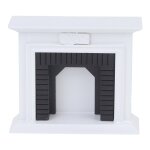 Chemin�e pour maison de poup�es, blanche, echelle 1:12, meubles miniatures, accessoires, d�corations, ...