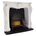 Chemine miniature echelle 1:12 pour maison de poupe, jouet electrique, lumire rouge, vintage, sculpt, ...
