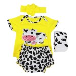 Chemise imprime de dessin anim caw, chaussettes, sous - vtements, bandeau, costume pour poupes nouveau ...