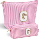 Cheng - lot de 2 trousses de maquillage pour femme et fille - trousse de maquillage - lettres personnalises ...