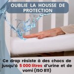 Cheng - bisoo drap housse 45x90 impermeable - 2en1 drap housse berceau alese protege matelas bebe reglable ...