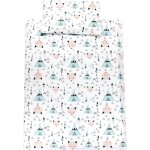 Cheng - ensemble de linge de lit pour enfants 2 pices pour fille garon, gris / renard / menthe, 135x100 ...