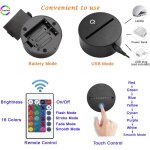 Cheng - fusil 3d illusion veilleuse jouets, dcor de maison led lampe de chevet table, tactile & tlcommander ...