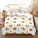 Cheng - parure de lit pour enfant - 135 x 200 cm - avec housse de couette - impression 3d - motif : pelleteuse ... Cheng - parure de lit pour enfant - 135 x 200 cm - avec housse de couette - impression 3d - motif : pelleteuse ...