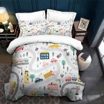 Cheng - parure de lit pour enfant - 135 x 200 cm - avec housse de couette - impression 3d - motif : pelleteuse ... Cheng - parure de lit pour enfant - 135 x 200 cm - avec housse de couette - impression 3d - motif : pelleteuse ...