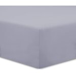 Cheng - vision - drap housse 140 x 190 cm - coloris: gris - 100% coton: 57 fils - 4 coins elastiques