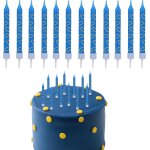 Chenquansarl - 12 bougies d'anniversaire, bleues avec anneau doré décorations gâteaux a thème personnages ... Chenquansarl - 12 bougies d'anniversaire, bleues avec anneau doré décorations gâteaux a thème personnages ...