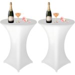 Chenquansarl - lot de 2 nappes de table housses pour table haute - blanc - diamètre 80 - 85 cm - elastique ... Chenquansarl - lot de 2 nappes de table housses pour table haute - blanc - diamètre 80 - 85 cm - elastique ...