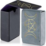 Chenquansarl - 2 packs porte - cartes de tarot bote a carte de tarot en cuir a motif soleil lune titulaire ...