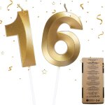 Chenquansarl - 2 pièces bougies d'anniversaire, bougie numérique bougies de gâteau - bougie numero 1&6, ... Chenquansarl - 2 pièces bougies d'anniversaire, bougie numérique bougies de gâteau - bougie numero 1&6, ...