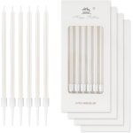 Chenquansarl - lot de 24 bougies blanches pour anniversaire, dcorations de gteaux blanches - pour filles, ...