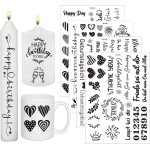 Chenquansarl - lot de 4 tatouages pour bougies, impression par transfert d'eau, autocollants pour bougies ...