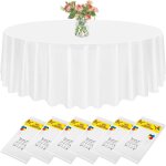 Chenquansarl - lot de 6 nappes rondes en plastique - 213, 4 cm - jetables - résistantes a l'eau - pour ... Chenquansarl - lot de 6 nappes rondes en plastique - 213, 4 cm - jetables - résistantes a l'eau - pour ...