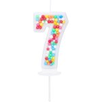 Chenquansarl - lot de 7 bougies d'anniversaire 3d colores a paillettes pour gteau d'anniversaire, fille, ...