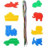 Chenquansarl - 8 pices jeu de cordes, cartes a lacets avec des formes et des lignes de transport et ...