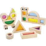 Chenquansarl - bloc a assembler en bois - jeu d'eveil sensoriel - 18 blocs et 6 cartes modles - appentis ...