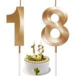 Chenquansarl - bougie anniversaire 18 ans, 3d bougie chiffre 18, bougie numro 18, ougie d'anniversaire ...