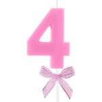 Chenquansarl - bougie d'anniversaire 4 ans avec n?ud rose mignon en forme de chiffre 4 - décoration de ... Chenquansarl - bougie d'anniversaire 4 ans avec n?ud rose mignon en forme de chiffre 4 - décoration de ...