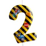 Chenquansarl - bougies d'anniversaire en forme de chiffre 2 jaune et noir rayé sur le thème de la construction ... Chenquansarl - bougies d'anniversaire en forme de chiffre 2 jaune et noir rayé sur le thème de la construction ...