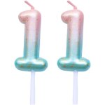 Chenquansarl - bougies numrotes d'anniversaire violet bleu paillettes dcoration de gteau d'anniversaire ...