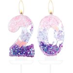 Chenquansarl - bougies papillon en forme de chiffre 20 pour gâteau, 20e anniversaire, décorations de ... Chenquansarl - bougies papillon en forme de chiffre 20 pour gâteau, 20e anniversaire, décorations de ...