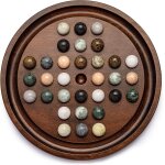 Chenquansarl - ensemble de jeu de solitaire de luxe planche en bois massif de 12, 6 pouces, 32 billes ...