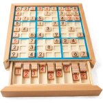 Chenquansarl - jeu de sudoku en bois avec tiroir - jeu de sudoku mathmatiques - jouet de bureau