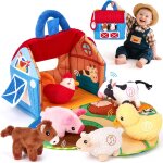 Chenquansarl - jouets pour bébés de 6 12 mois - grange surpr avec animaux de la ferme en peluche avec ... Chenquansarl - jouets pour bébés de 6 12 mois - grange surpr avec animaux de la ferme en peluche avec ...