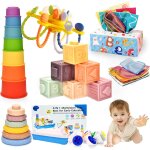 Chenquansarl - jouet bb pour 6 a 12 mois, montessori jeux bb eveil 1 an, jouet empilable sensoriel ...