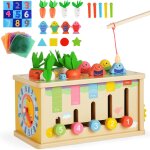 Chenquansarl - jouet montessori en bois, bote a tissus carotte cube d'eveil jeu ferme educatif cadeau ...