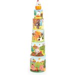 Chenquansarl - ma premire pyramide - animaux de la ferme - jouet d'eveil - 5 cubes a empiler + 1 poule ...