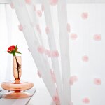 Chenquansarl - rideaux voilage pour chambre d'enfant fille draperies voile avec oeillet pompons brod ...