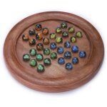 Chenquansarl - solitaire classique de 12 pouces ¿ jeu de socit en bois fabriqu a la main avec billes ...