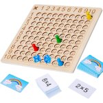 Chenquansarl - table de multiplication en bois, 10x 10 jeu de multiplication, jeux de plateau d'apprentis ...
