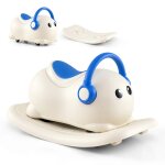 Cheval � bascule 3 en 1 avec rangement 64 x 34 x 36 cm pour �voluer et apprendre ambiance cosy en pa ...