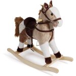 Cheval a bascule 46cm marron clair / blanc