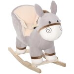Cheval � bascule mod�le �ne musicale peluche douce gris