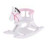 Cheval a bascule en bois blanc vintage 1 / 12, cheval a bascule, pour maison de poupes, accessoires ...