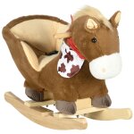 Cheval  bascule cowboy sige grand confort intgr avec ceinture bandanas effet sonore bois peluche ...