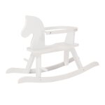 Cheval a bascule evolutif en bois avec anneau de protection amovible - roba - blanc