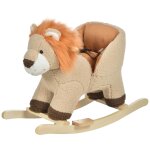 Cheval  bascule modle lion fonction musicale selle grand confort peluche courte douce bois peuplier ...